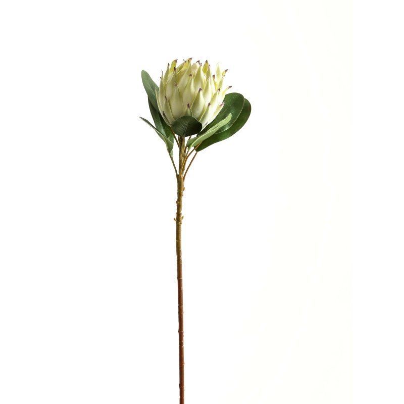 Large White Protea Artificial Flower Stem - Artificial Flowers & Stems - British D'sire Main image