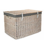 Large White Wash Finish Storage Wicker Basket - Shopping Baskets - British D'sire