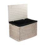 Large White Wash Finish Storage Wicker Basket - Shopping Baskets - British D'sire
