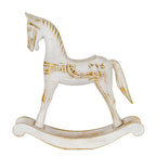 Large Whitewashed Wooden Rocking Horse - Christmas Decor - British D'sire