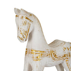 Large Whitewashed Wooden Rocking Horse - Christmas Decor - British D'sire