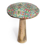 Large Wooden Mushroom - Mediterranean Tile Pattern - Enamel Mushrooms - British D'sire
