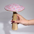 Large Wooden Mushroom - Mediterranean Tile Pattern - Enamel Mushrooms - British D'sire