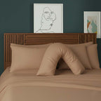 V Shape Pillowcase for Support Maternity Pillows Polycotton Easy Care - Mustard