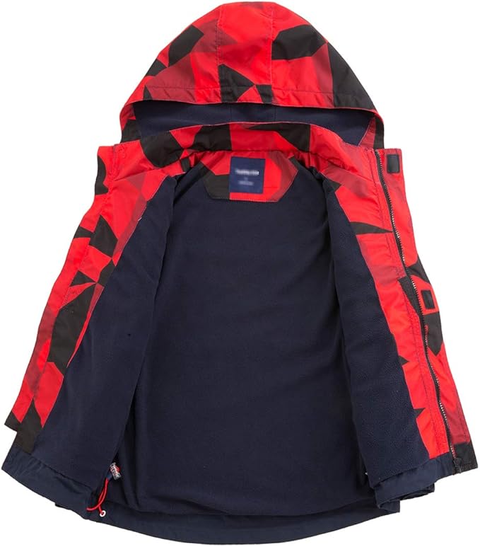 LAUSONS Kids Fleece Lined Raincoat Camo Waterproof Jackets - Boys Jacket - British D'sire