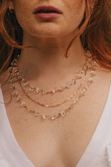 Layered Quartz Waterfall Necklace - Necklaces - British D'sire