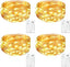 Lazio Kolpop Battery Operated Fairy Lights – 4 Pack, 5m Warm White 50 LED Copper Wire String Lights | Twinkle Lights for Bedroom, Wedding, Party & DIY Indoor Decorations | Energy - Efficient Christmas Tree Lights - Christmas String Lights - British D'sire
