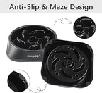 Lazio MateeyLife Slow Feeder Dog Bowl – Anti - Choking Puzzle Bowl for Small/Medium Dogs | 2 - Cup Capacity, 7.8 - Inch Black Interactive Bowl to Slow Down Eating | Promotes Healthy Digestion & Engaging Mealtime - Pet Bowl - British D'sire