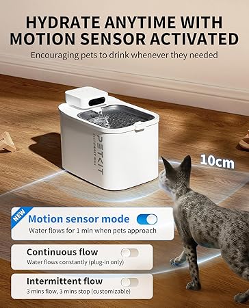 Lazio PETKIT EVERSWEET MAX Cat Water Fountain, 3L | Battery Operated & Cordless Automatic Water Dispenser | Motion Sensor & App Control | Ultra Quiet (26dB), 83 Days Battery Life for Cats & Dogs - Wireless Water Fountain - British D'sire