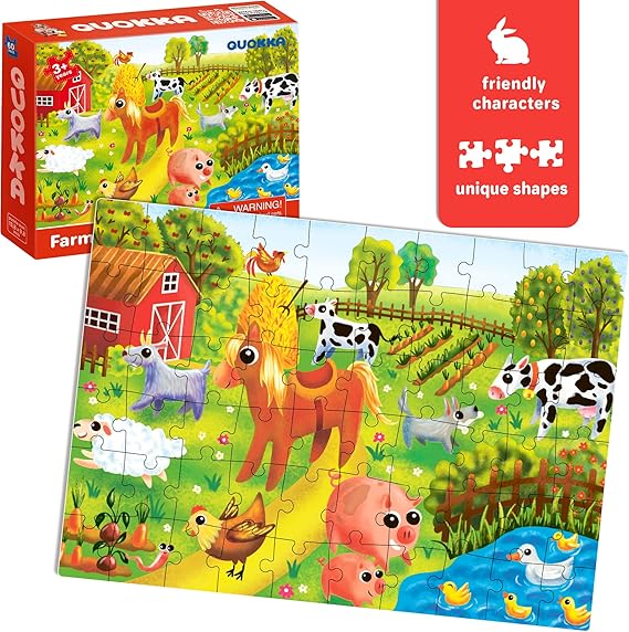 Lazio QUOKKA 4x60 Jigsaw Puzzles for Kids | Educational Toddler Toy for Ages 3 - 8 | Africa, Farm, Ocean & Forest Animal Themes | Fun Learning Gift for Boys & Girls | Durable Puzzle Set for Cognitive Development - Puzzle - British D'sire