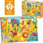 Lazio QUOKKA 4x60 Jigsaw Puzzles for Kids | Educational Toddler Toy for Ages 3 - 8 | Africa, Farm, Ocean & Forest Animal Themes | Fun Learning Gift for Boys & Girls | Durable Puzzle Set for Cognitive Development - Puzzle - British D'sire