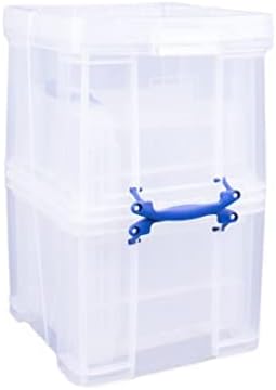 Lazio Really Useful Plastic Storage Box – Bonus Pack of 3 x 35 Litre Clear Containers | Durable, Stackable, Multi - Purpose Organizers for Home, Office & Garage | Lightweight, Transparent Design for Easy Content Identification - Plastic Storage Box - British D'sire