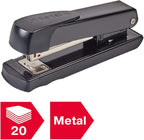 Lazio Rexel Meteor Half Strip Stapler – 20 Sheet Capacity with Metal Body | Uses 24/6 & 26/6 Staples | Durable Black Office Stapler for Professionals & Students | Compact Design for Desk Use & Long - Lasting Performance - Staplers - British D'sire