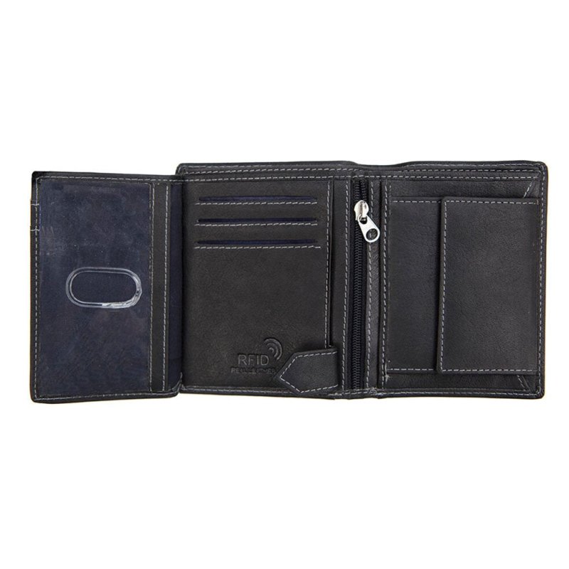 Lazio RFID Vertical Trifold Leather Wallet - 4703 - Lazio - British D'sire