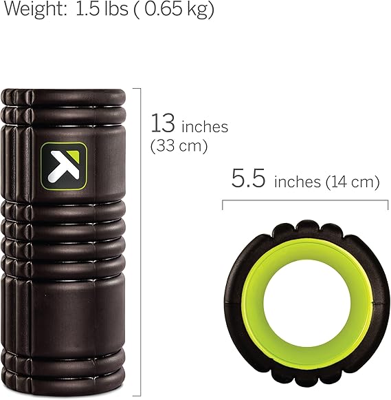 Lazio TriggerPoint Grid Foam Roller – Standard Density & Multi - Density Exterior with Rigid Core | 13" x 5.5", Lightweight & Durable for Athletes & Therapists | Includes Online Videos for Muscle Recovery & Tension Relief - Foam Rollers - British D'sire