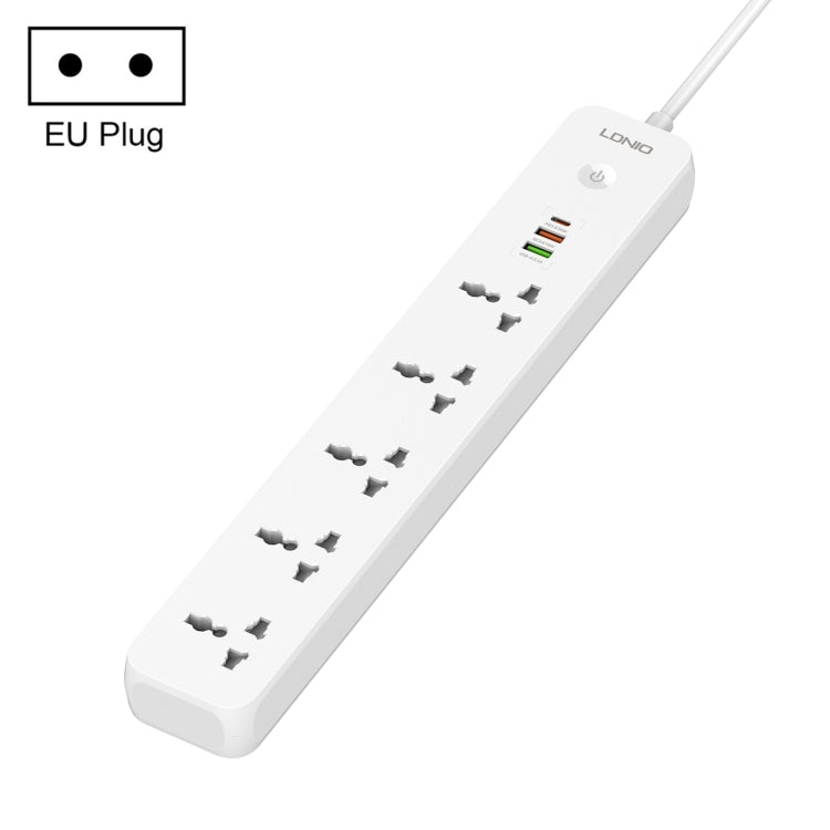 LDNIO SC5319 5 - position Travel Home Office Socket with 38W USB Ports, Cable Length: 2m(EU Plug) - British D'sire