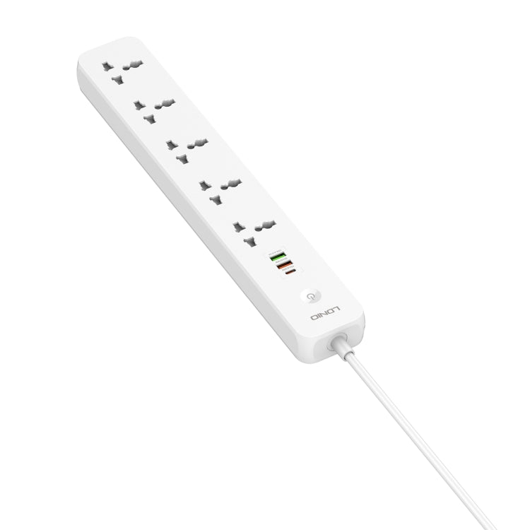 LDNIO SC5319 5 - position Travel Home Office Socket with 38W USB Ports, Cable Length: 2m(EU Plug) - British D'sire
