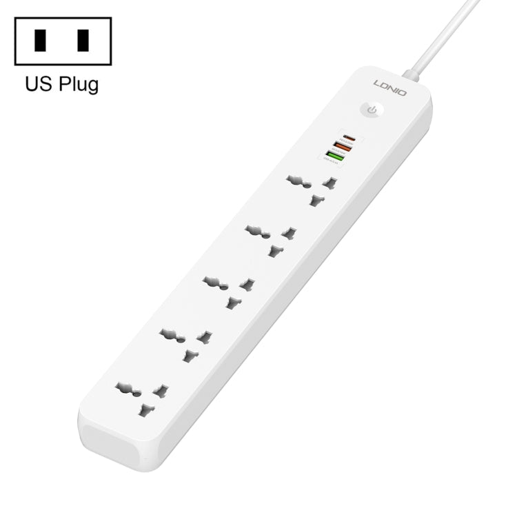 LDNIO SC5319 5 - position Travel Home Office Socket with 38W USB Ports, Cable Length: 2m(US Plug) - British D'sire