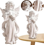 Le Morne Praying Angel Figurine Resin Fairy Prayer Carving Sculpture Home Room Decor (S) - Stone Carving Statue - British D'sire