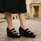 Le Trek - Black Multi wedge sandal - Sandals - British D'sire