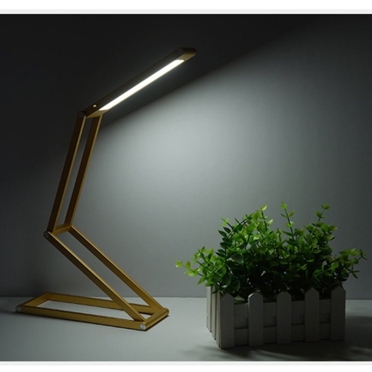 LED Desk Lamp 3W Folding Adjust USB Charging Eye Protection Table Lamp(Gold) - British D'sire