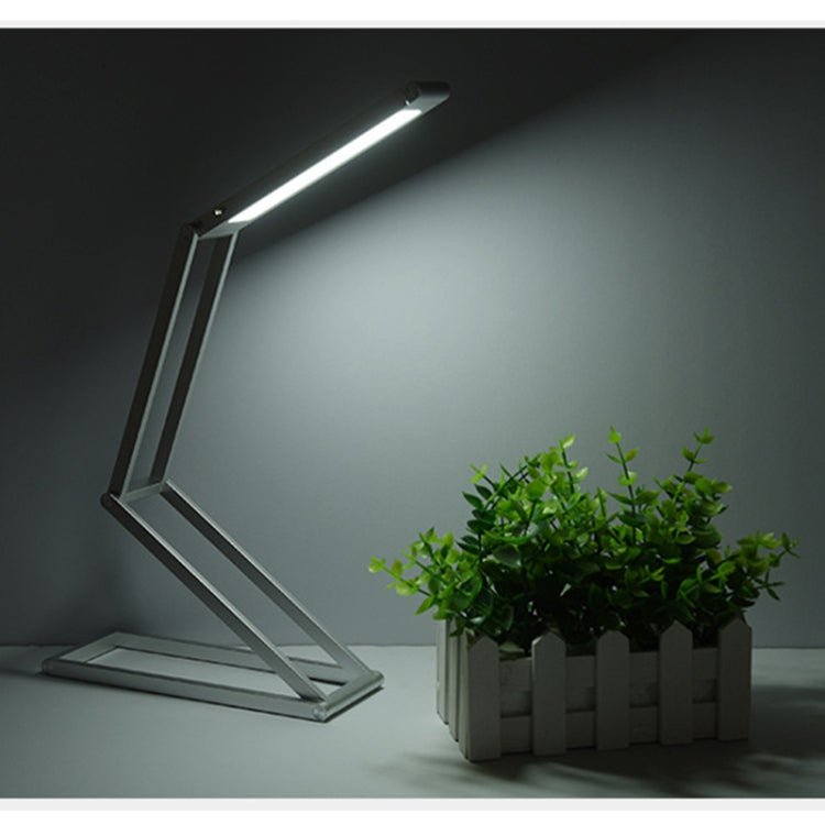 LED Desk Lamp 3W Folding Adjust USB Charging Eye Protection Table Lamp(Silver) - British D'sire