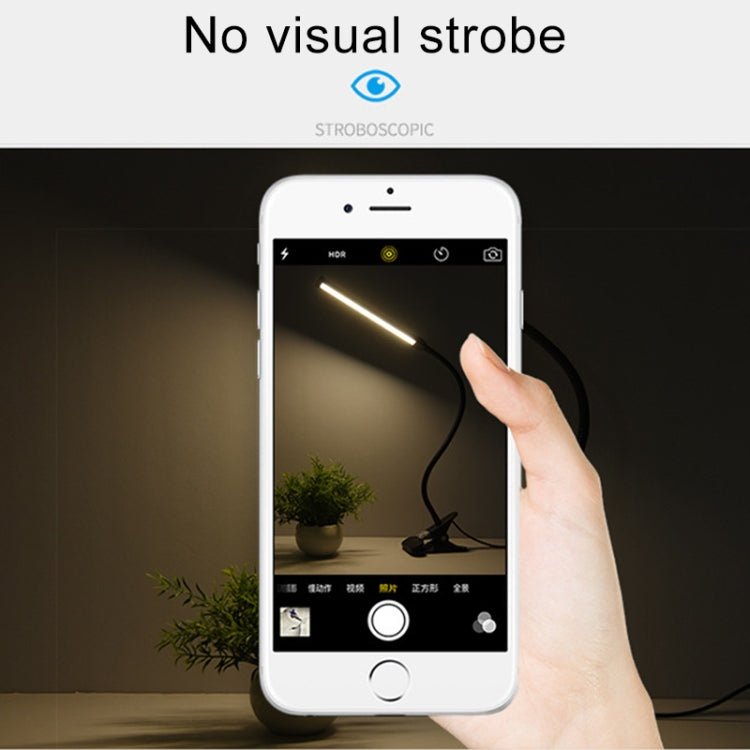 LED Desk Lamp 8W Folding Adjustable Eye Protection Table Lamp, USB Plug - in Version(Black) - British D'sire