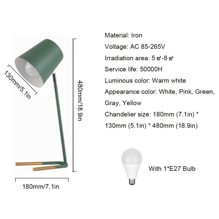 LED Eye - caring Table Lamp Modern Creative Minimalist Bedroom Bedside Lamp Student Study Table Lamp (Green) - British D'sire