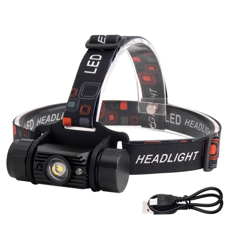 LED Induction Headlight USB Charging Outdoor Waterproof Strong Light Fishing Aluminum Flashlight Headlight (Headlight+2xBatteries) - British D'sire Main image