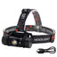 LED Induction Headlight USB Charging Outdoor Waterproof Strong Light Fishing Aluminum Flashlight Headlight (Headlight+2xBatteries) - British D'sire