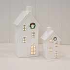 LED White House with Wreath Home Decoration - Christmas Decor - British D'sire