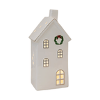 LED White House with Wreath Home Decoration - Christmas Decor - British D'sire