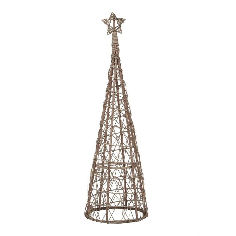 LED Wicker Christmas Tree With Star - Christmas Decor - British D'sire