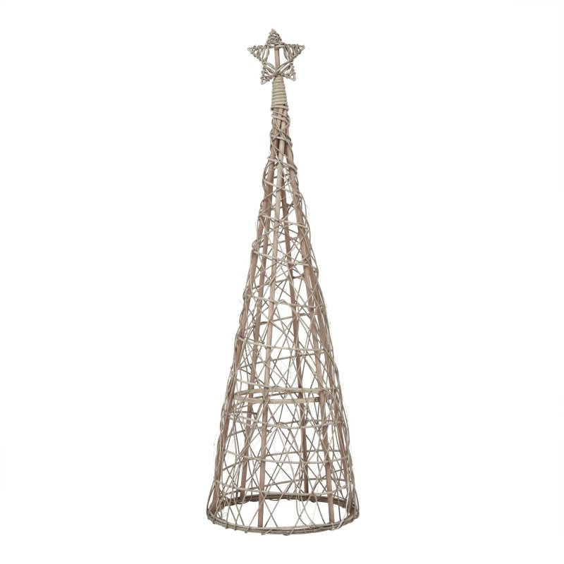 LED Wicker Christmas Tree With Star - Christmas Decor - British D'sire