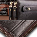 LEINASEN A80 Multi - Card Men Hand Bag Double Zip Big Capacity Wallet(Black) - British D'sire