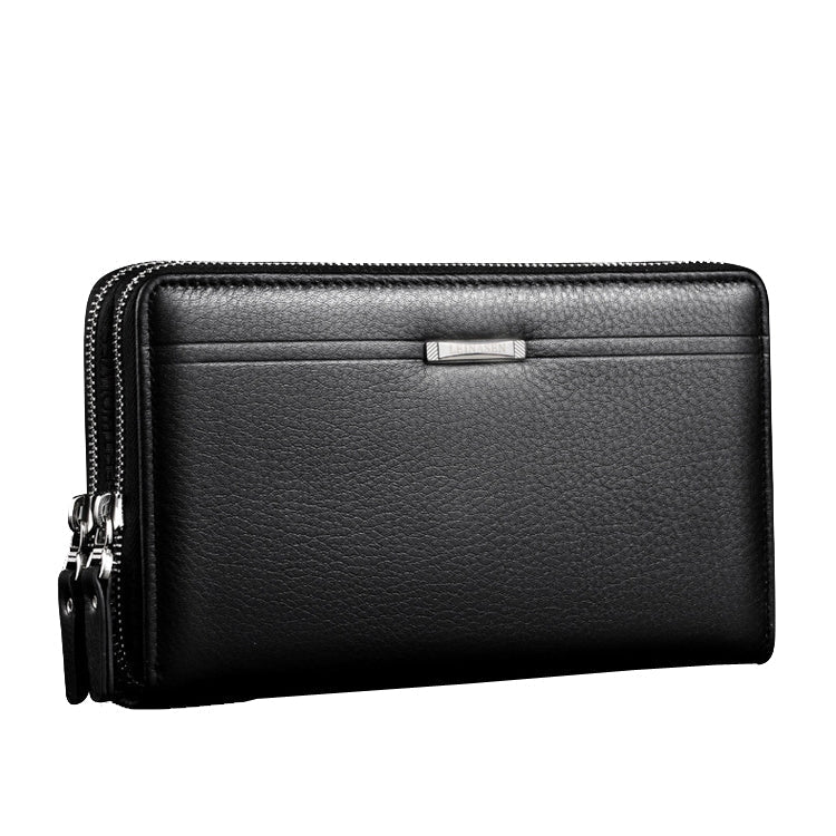 LEINASEN A80 Multi - Card Men Hand Bag Double Zip Big Capacity Wallet(Black) - British D'sire Main image