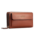 LEINASEN A82 Handbag Men Business Clips Long Big Capacity Casual Multi - Card Zipper(Brown) - British D'sire