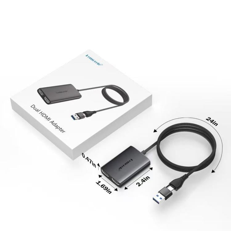 Lemorele HD10 USB / Type-C to HDMI-compatible Computer Phone HD Screen Adapter - British D'sire