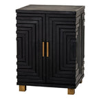 Lennox Black 2 Door Side Cupboard - Sideboards - British D'sire