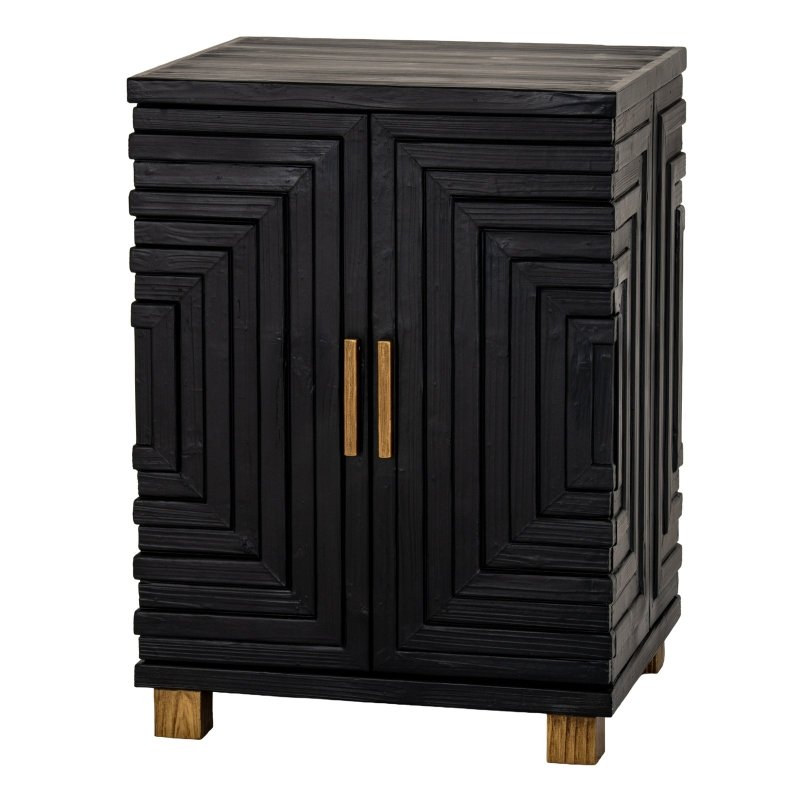 Lennox Black 2 Door Side Cupboard - Sideboards - British D'sire