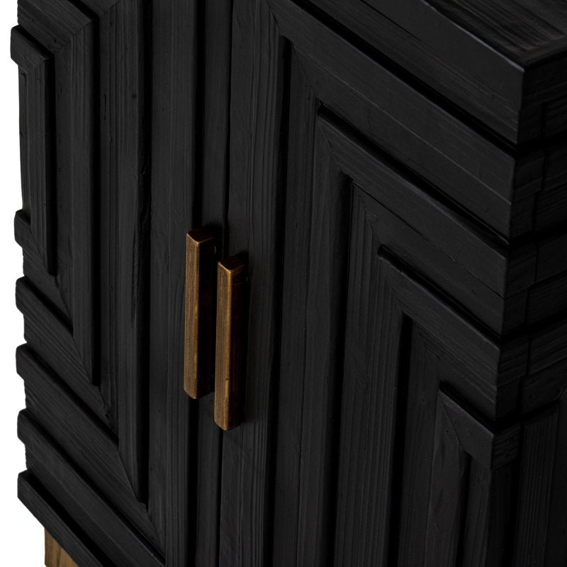 Lennox Black 2 Door Side Cupboard - Sideboards - British D'sire
