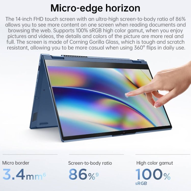 Lenovo ThinkBook 14s Yoga 1JCD Laptop, 14 inch, 16GB+512GB, Windows 10 Professional Edition, Intel Core i5 - 1135G7 Quad Core up to 4.2GHz, Support WiFi 6 & Bluetooth & HDMI, US Plug (Blue) - British D'sire
