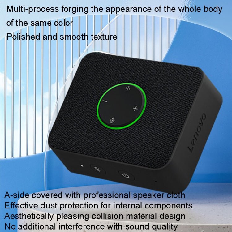 Lenovo Thinkplus MCP01 Intelligent Video Conference Omnidirectional Microphone Sound Portable Bluetooth Microphone Speaker(Black) - British D'sire