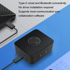 Lenovo Thinkplus MCP01 Intelligent Video Conference Omnidirectional Microphone Sound Portable Bluetooth Microphone Speaker(Black) - British D'sire