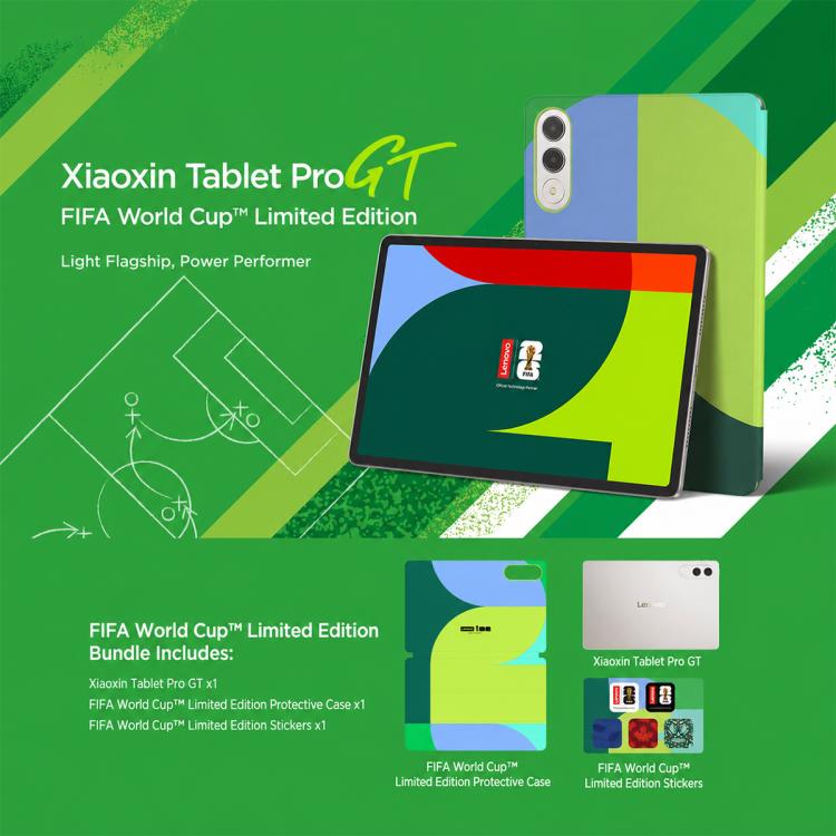 Lenovo Xiaoxin Pad Pro GT 2026 Football Limited Ed. 11.1 inch WIFI Tablet, 12GB+512GB, Android 15 OS, Qualcomm Snapdragon 8 Gen3 Octa Core,US Plug (White) - British D'sire