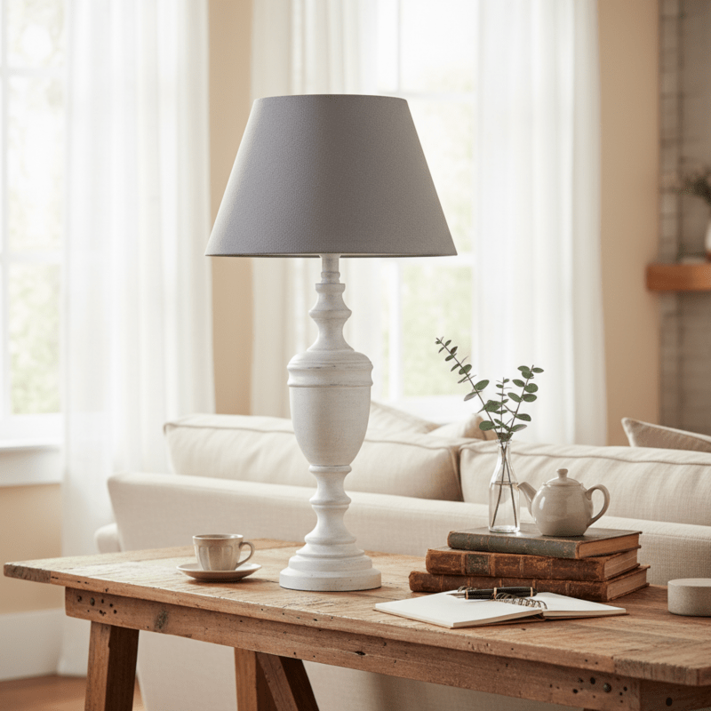 Lentia Urn Table Lamp With Linen Shade - Lamps - British D'sire