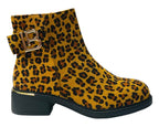 Leopard Print Faux Suede Ankle Boots - Boots - British D'sire