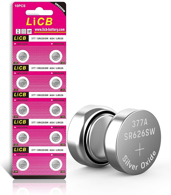 LiCB 10 PCS SR626SW 377 AG4 1.5V Button Cell Watch Batteries - Watch Accessories - British D'sire Main image