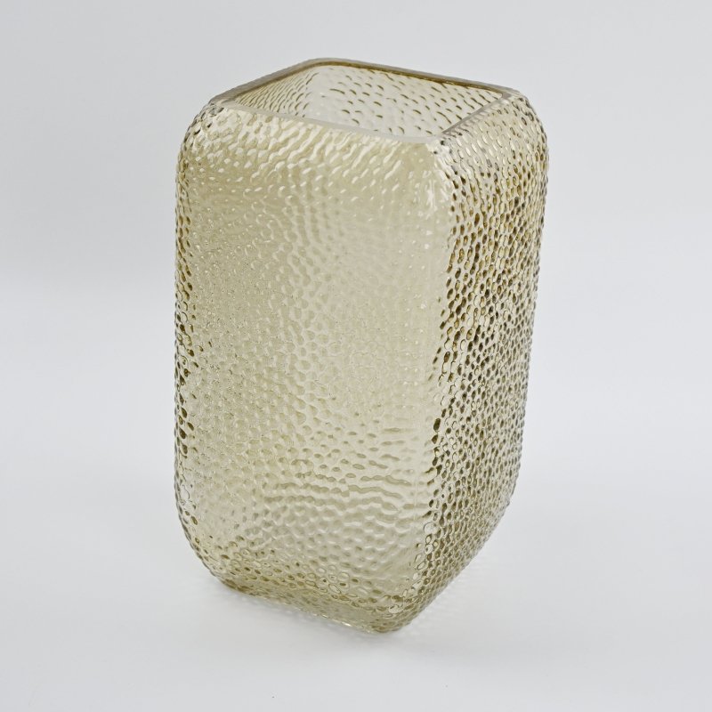 Light Brown Dimpled Square Vase - vase - British D'sire