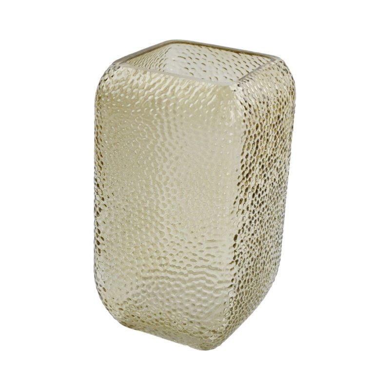 Light Brown Dimpled Square Vase - vase - British D'sire